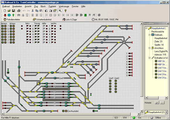 traincontroller oberfläche