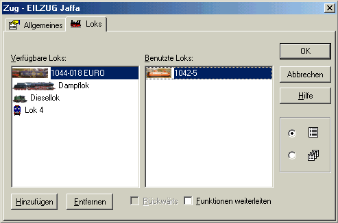 lokomotiven zuordnen