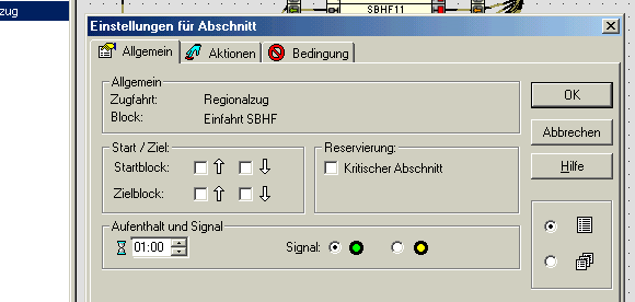 zugfahrt blockeinstellungen definieren