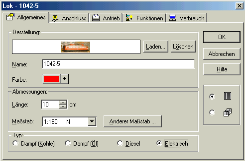 lok-eigenschaften