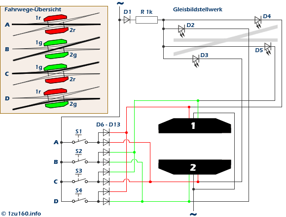 dkw beschaltung mit diodenmatrix