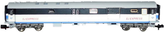 Nmodell mit SJ Express-Wagen
