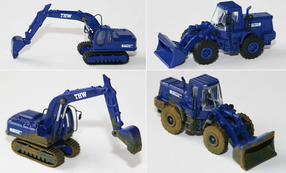 Maruka / DM-Toys: THW-Bagger und Radlader