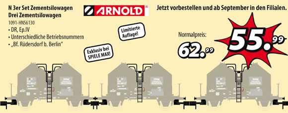 Spielemax: Arnold Sondermodell DR Zementsilowagen