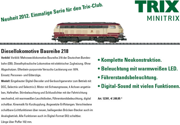 Minitrix:Proficlubmodell 2012
