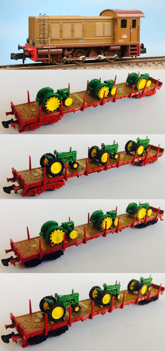Pirata: Diesellok D236 und Flachwagen
