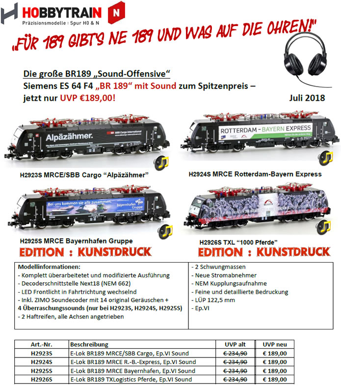 Hobbytrain:Vectron und 189