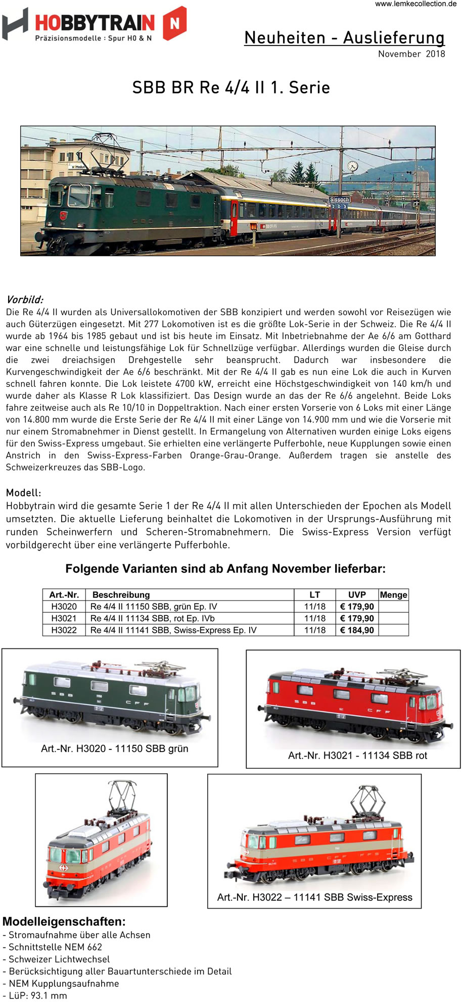 Hobbytrain: SBB Re 4/4 II