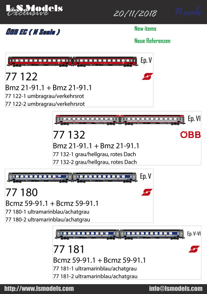 L.S.Models: NightJet 470 und ÖBB-Modelle