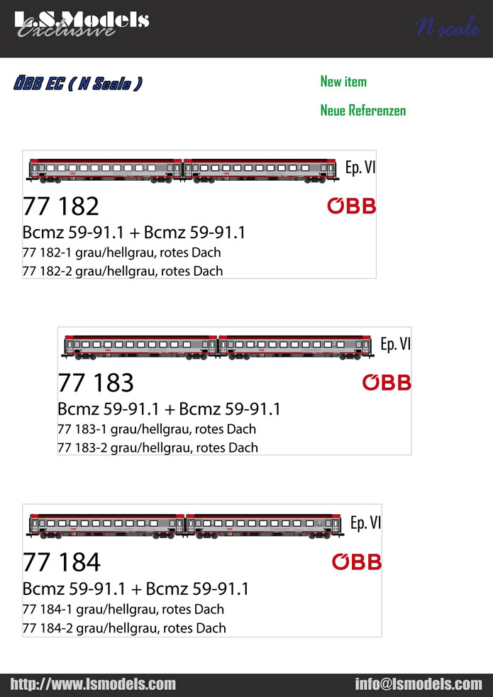 L.S.Models: NightJet 470 und ÖBB-Modelle