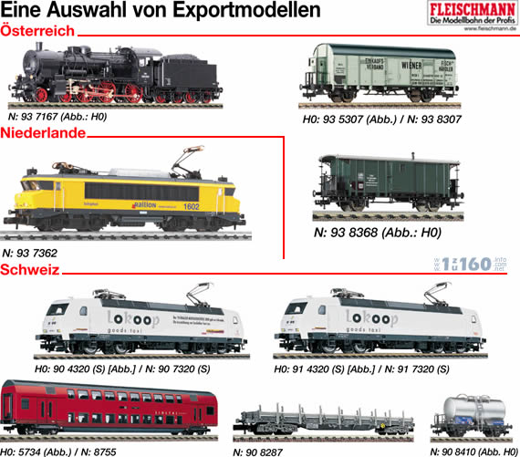 Fleischmann Exportmodelle