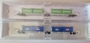 2 Doppel-Containertragwagen