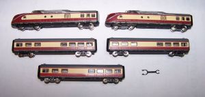 VT11 2 Triebköpfe ohne Antrieb, 3 Barwagen und eine kurze Kupplung, ohne OVP