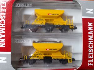 2er-Set 2-achsiger Schotterwagen Bauart Fccnpps (Xns) der Schweizer Bundesbahn SBB