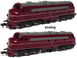 NOHAB, MY 1122, DSB, Diesellok, 2 Haftreifen, OVP, analog