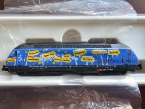 E-Lok der BR Re 4/4 460 der SBB mit Werbeaufdruck "MySwitzerland.Com" (Re 460 078-9)
