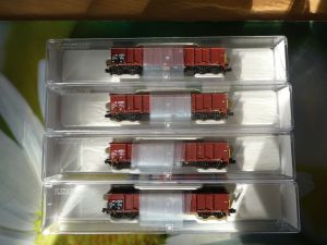  2 x Fleischmann 830252 Set 2-teilig Offene Güterwagen 4-achsig NEU/OVP siehe Besch                 