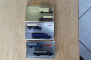 2x MB klassische Pritschen LKW,1x Magirus Koffer-LKW