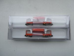 Fleischmann 825752 Wagen-Set mit zwei Schwenkrungenwagen jeweils 2-achsig, NEU/OVP siehe Beschr.