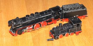 Schiebetrix - zwei Dampfloks BR 01  & T3
