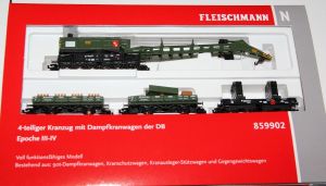 4-tlg. Set Kranzug mit Dampfkran der DB - Epoche IV 