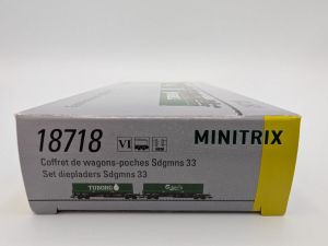 Spur N Minitrix 18718 Taschenwagen AAE Cargo 2er Set Top&OVP