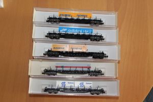 5xRs 684/686 DB schwarz Rungenwagen