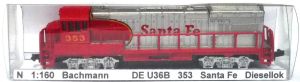 GE U36B, 353, A.T.& S.F., Diesellok, analog