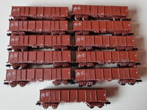 11 Stück Hochbordwagen DR