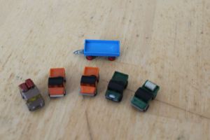 5x Unimog,1x Anhänger