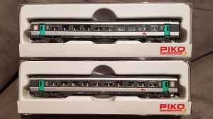 SNCF Wagen Set Corail+ mit Carmillon Logo von Piko. Rar.