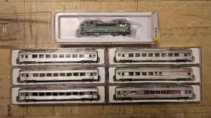 Zugset SNCF/SBB TEE Mistral Cisalpin mit Elok 9200 Sound von Minitrix und LS Models Wagen