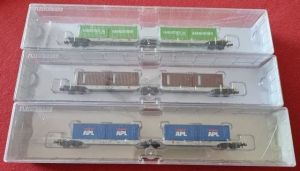3 Stück Doppel-Containertragwagen