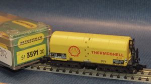 Schweröl-Kesselwagen, 4-achsig, gelb, ´THERMOSHELL´