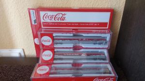 Set mit 3 Coca-Cola-Weihnachtszugwagen im Maßstab N 1:160
