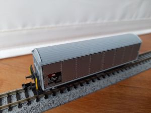 2-achsiger Schiebewandwagen Bauart Hbils-vy der Schweizer Bundesbahn SBB
