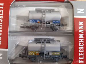  2-tlg. Set 2-achsiger Kesselwagen „LONZA“, eingestellt bei der Schweizer Bundesbahn SBB 