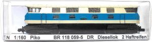 BR118 059-5, DR, Diesellok, analog, 2 Haftreifen, in EVP