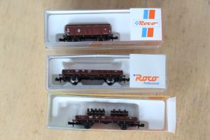 Klappdeckelwagen DB, braun Niederbordwagen DB,EpocheIII