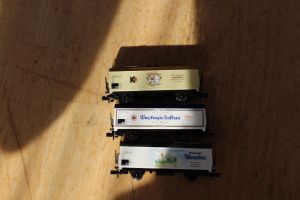 Wagen-Set ´Fränkischer Bierzug´ mit drei verschiedenen Kühlwagen, Gattung/Bauart Ichqrs 371, jeweils