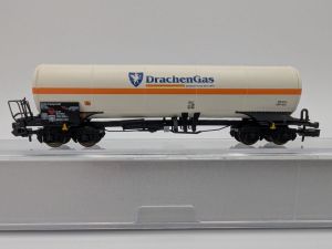 Spur N Minitrix 15821 Gaskesselwagen 'Drachengas' Top&OVP