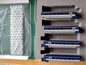 KATO 10-1298 Vierteiliges Blaues Eurostar-Ergänzungsset (Ep. V - VI)