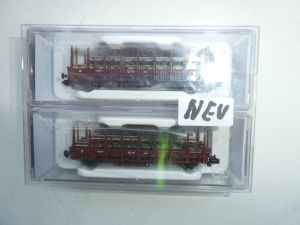 Fleischmann 825805 Wagen-Set mit zwei Steckrungenwagen NEU&OVP siehe Beschreibung