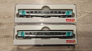 SNCF Wagen Set mit Carmillon-Logo, Aqualys Lackierung von Piko. Rar