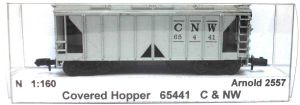 Covered Hopper Car, C & NW, in EVP