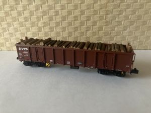 Minitrix 18288 Güterwagen mit Holzstämmen aus Set VTG NEU