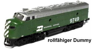EMD F9, Burlington Northern, Diesellok, rollf&auml;higer Dummy, OVP