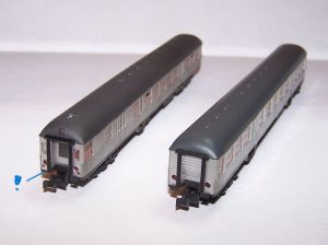 Steuerwagen und 1.-2.Kl. Mitteleinstiegswagen als Silberlinge, ohne OVP, bitte lesen