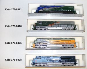 4 verschiedene 6achs. US-Dieselloks 