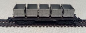 Behälter-Tragewagen mit "Haus-zu-HAUS" Behältern der DB